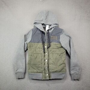 Cinch Jacket Womens Extra Small Gray Green Full Zip Hooded Outdoor Durable